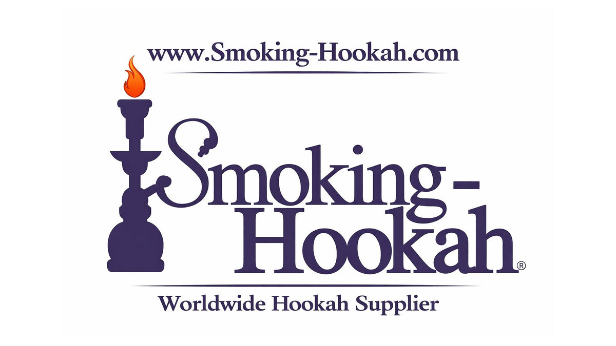 Smoking-Hookah.com logo featuring a purple hookah silhouette and worldwide supplier text