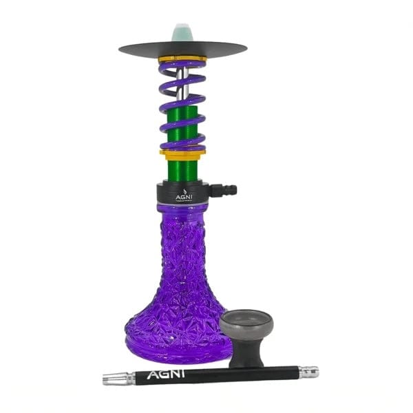 Agni F1 Premium Hookah 18" Purple/Green
