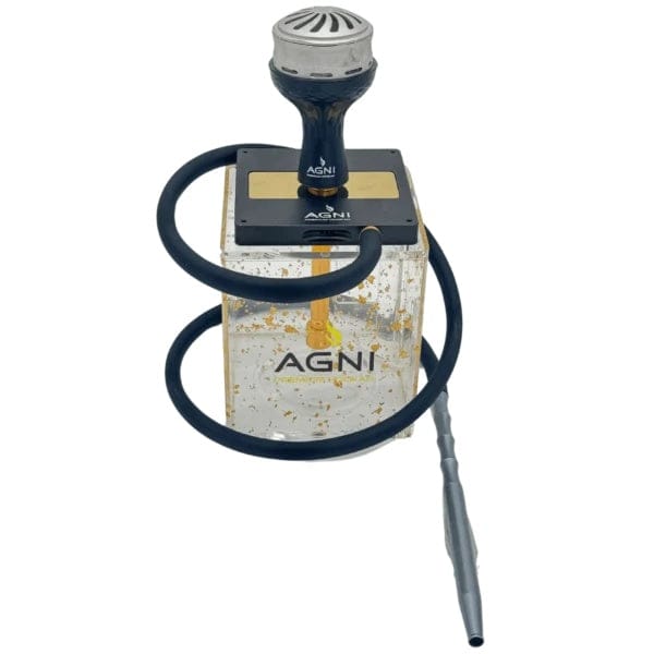 Agni Rock Premium Hookah 11" Grey/Gold