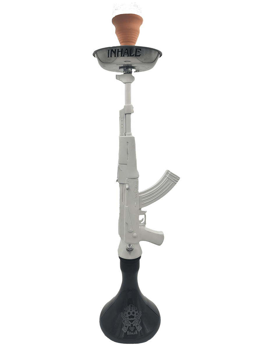 AK-47 Gun Hookah 33" White