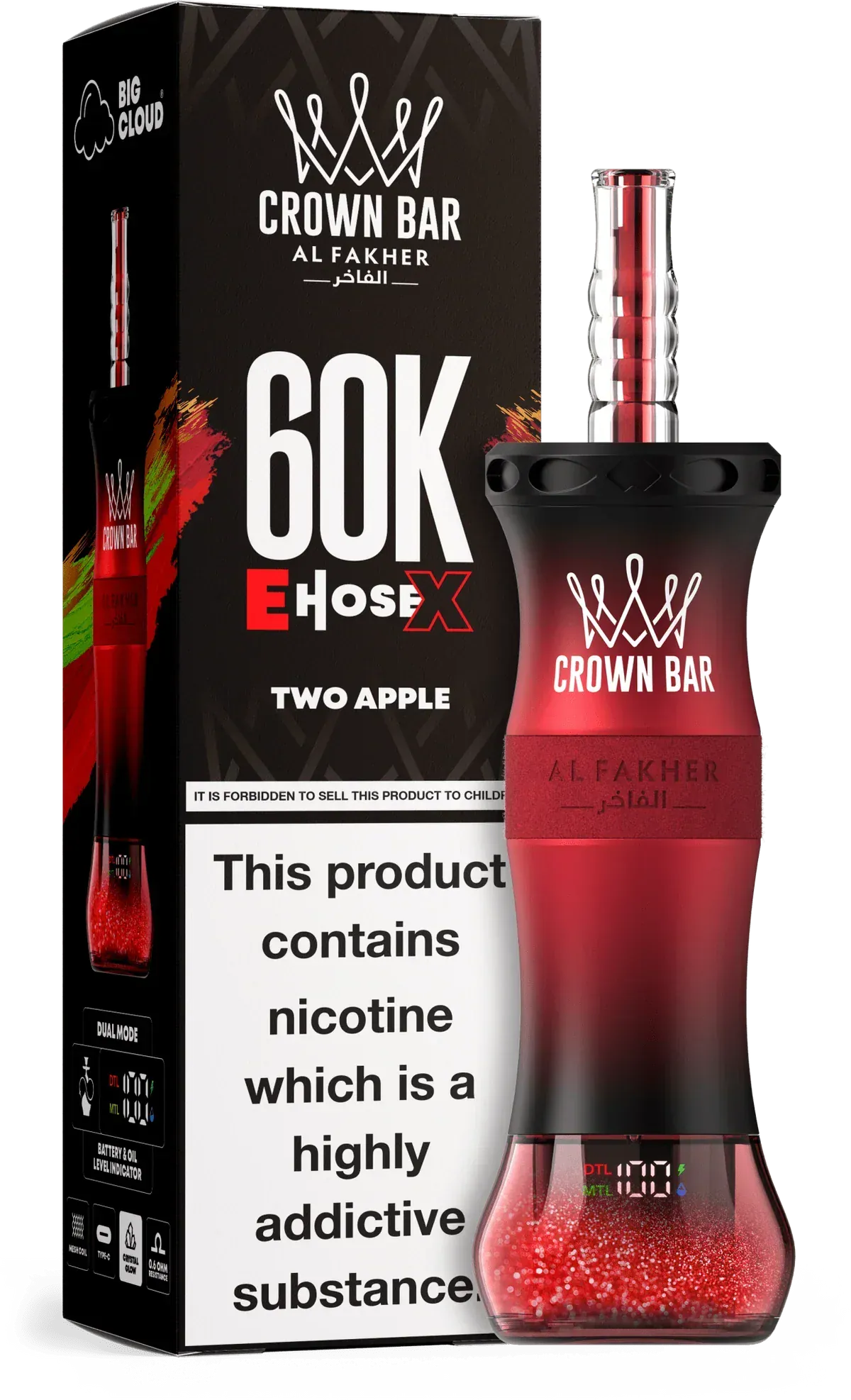 Al Fakher Crown Bar 60K E-Hose