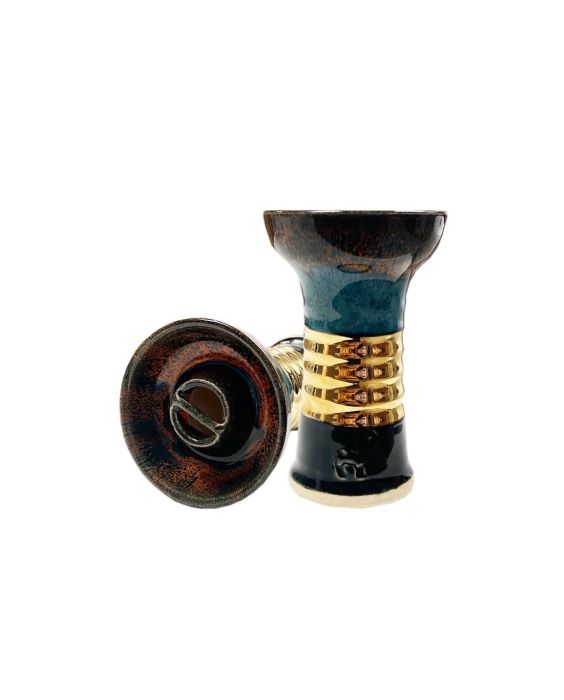 Alpaca SE 18K Gold Hookah Bowl Predator - Teal/Red
