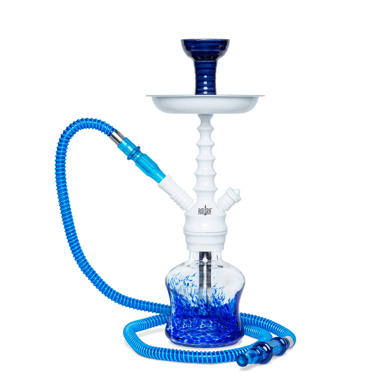 Amira Blizzard Hookah 16" White on Blue