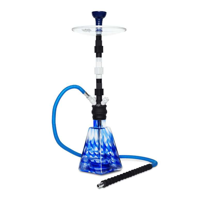 Amira Helix Hookah 28" White on Blue