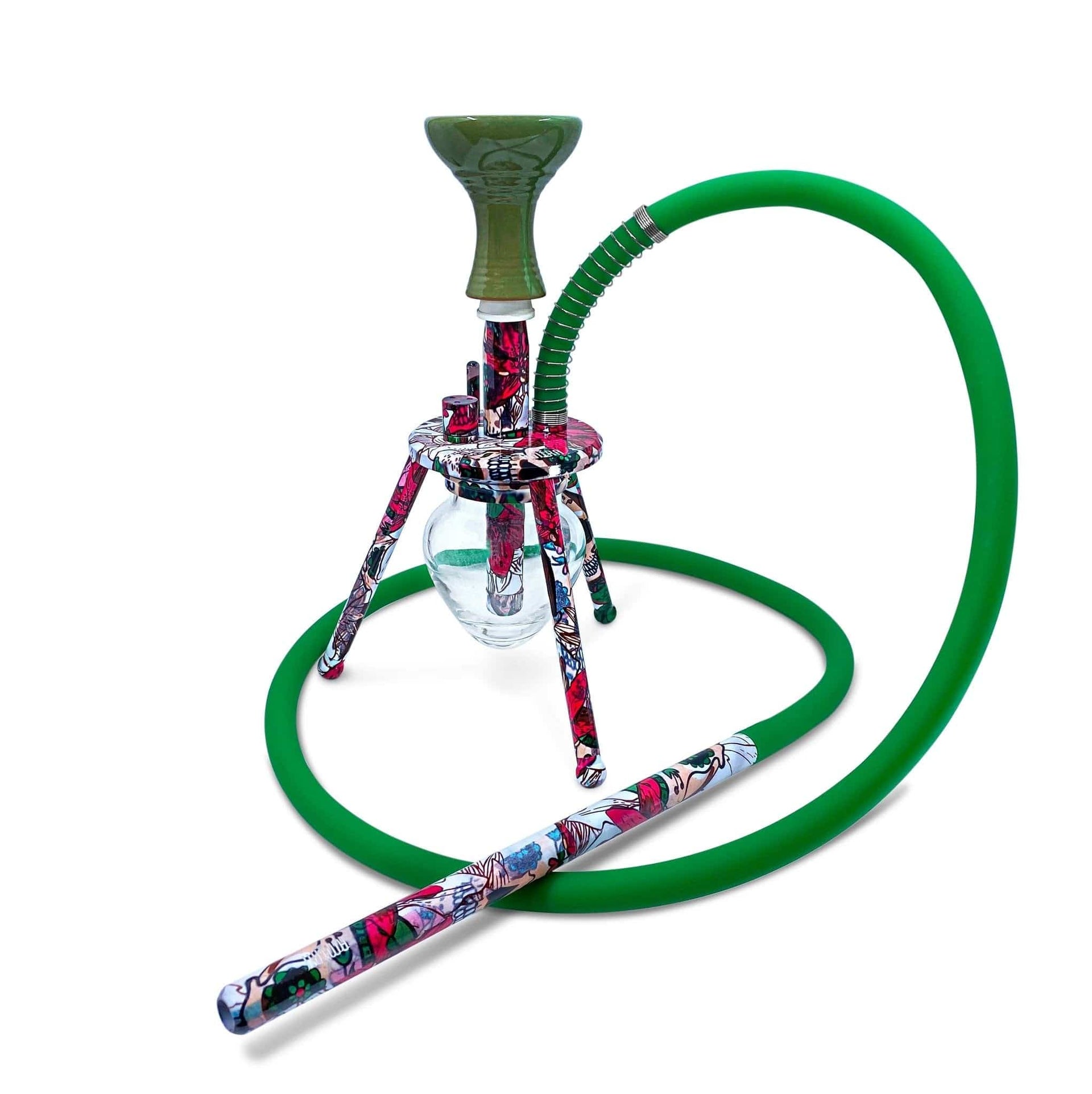 Amira Spider Prints Hookah 12" Green Calaca