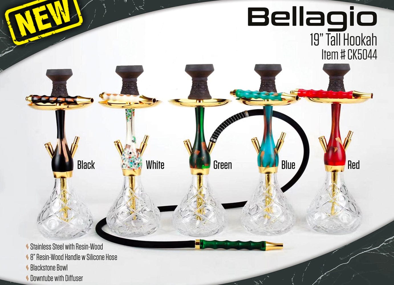 BYO Bellagio Hookah 19" Green