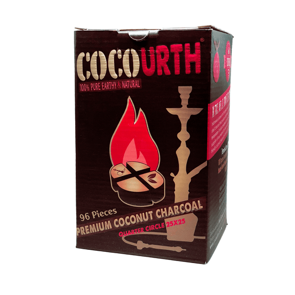 CocoUrth Quarter Circles Hookah Charcoal 96 Pieces