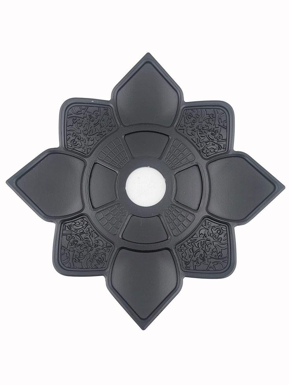 Etched Hookah Tray Four Points Black