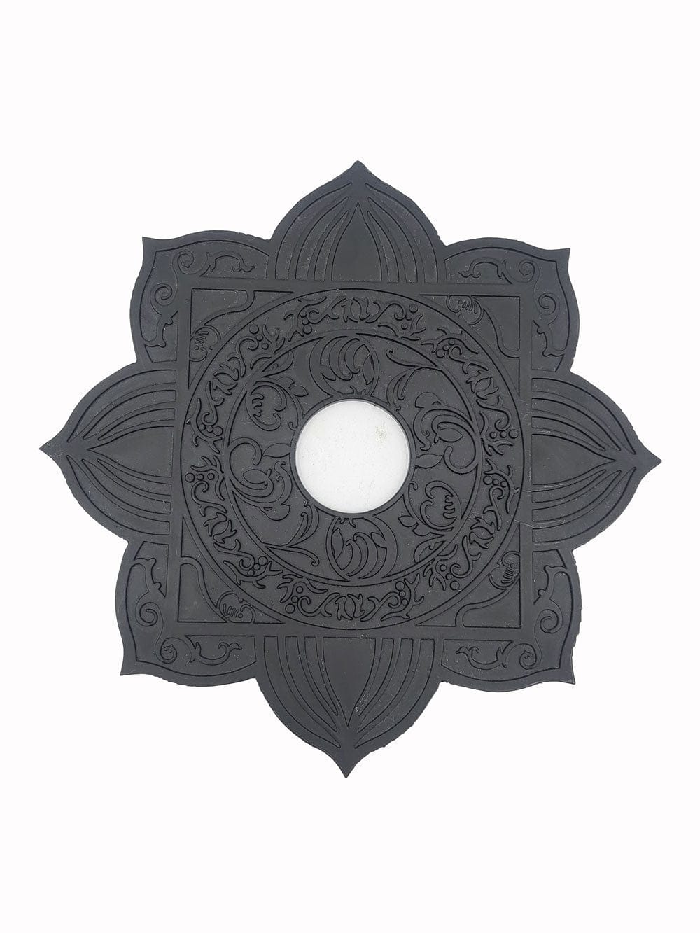 Etched Hookah Tray Lotus Black