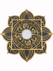 Etched Hookah Tray Lotus Gold