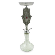 Inhale Khamsa Hand of Fatima Hookah with Case Grey