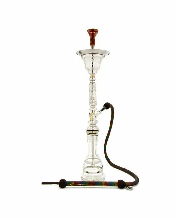 Khalil Mamoon Alomdah Ice Chamber Hookah 35" Clear with Stripes / Random