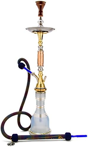 Khalil Mamoon Pharonie Hookah 33" Clear with Stripes / Random