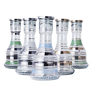 Khalil Mamoon Striped Signature Hookah Vase Clear/Silver