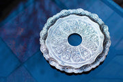 Lule Turkish Hookah Tray Small 22cm Silver