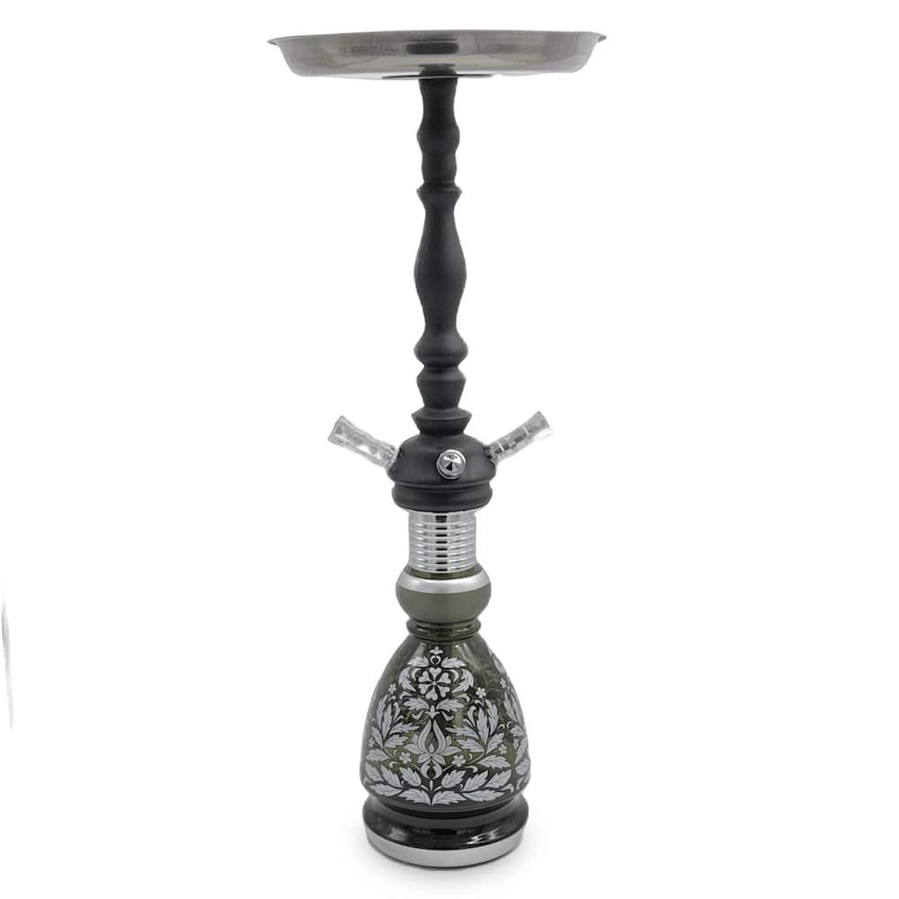 MYA 2 Hose Hookah 24" Black/Silver