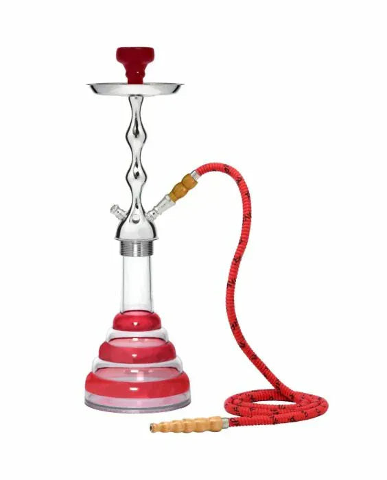Mya Acrylic Hookah 22" 1 Hose / Red