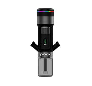 Ploox black electronic hookah with LED ring and transparent glass base