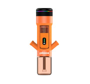 Orange Ploox electronic hookah device with clear glass base and digital display