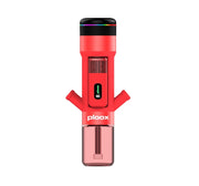 Red Ploox electronic hookah device with digital display and glass water base