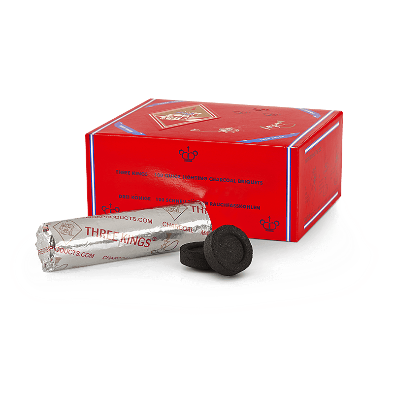 Three Kings Quick Light Hookah Charcoal 33mm Box