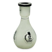 Teardrop Frosted Hookah Vase White/Black