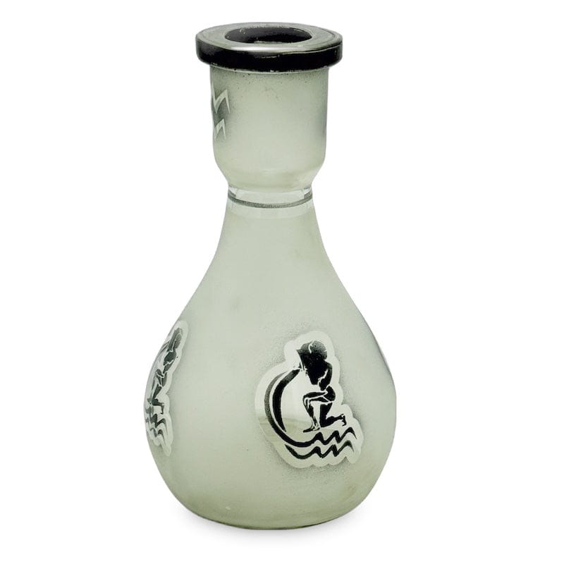 Teardrop Frosted Hookah Vase White/Black