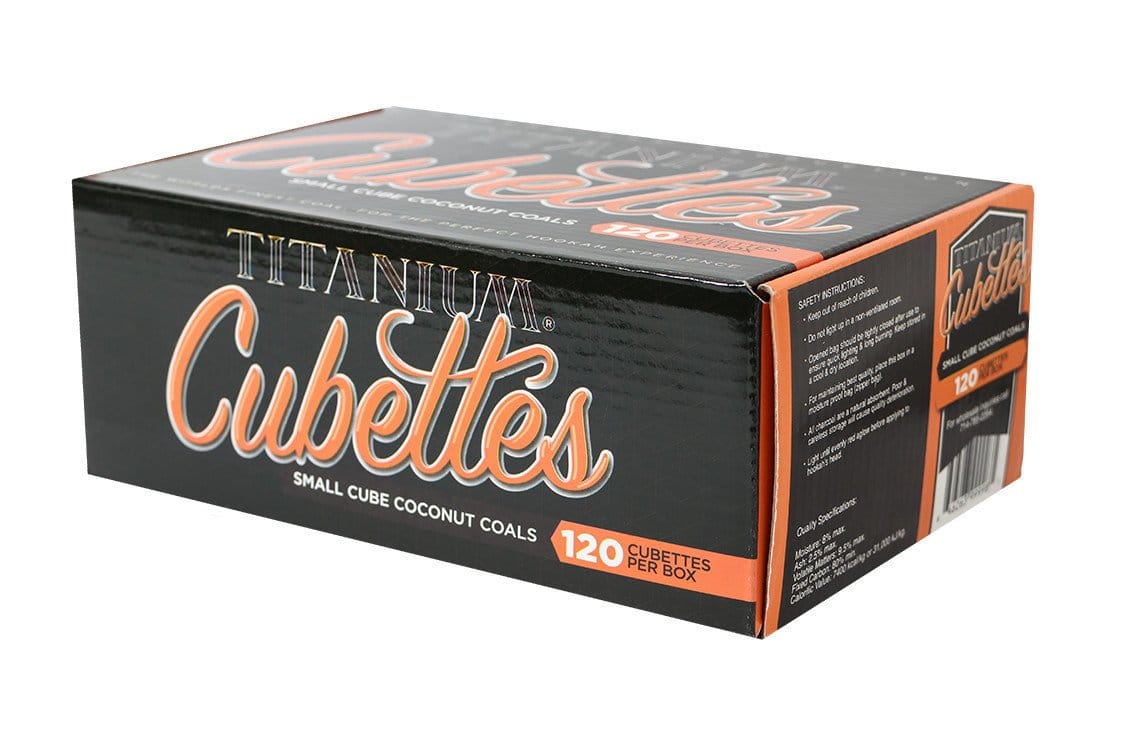 Titanium Cubettes Coconut Hookah Charcoal 120 Pieces