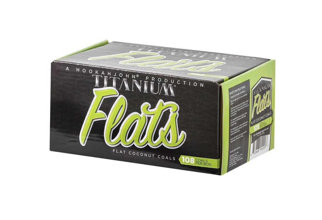 Titanium Flats Coconut Hookah Charcoal 108 Pieces