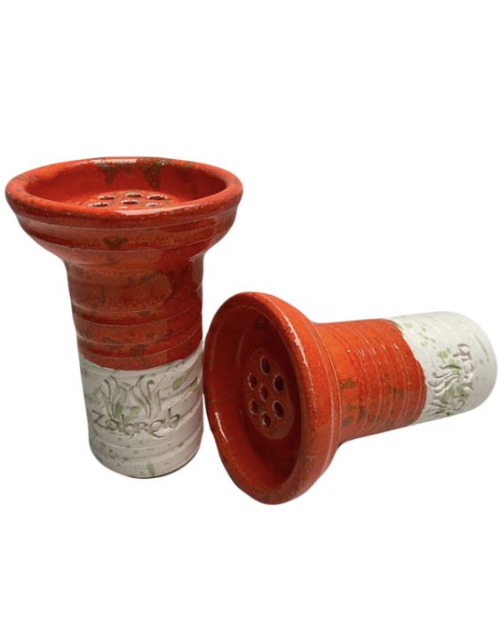 Zahrah Spain Hookah Bowl Madrid White/Red