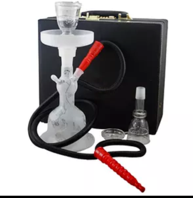 Al Fakher Glass Hookah White with Case