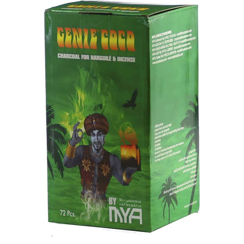 MYA Genie Coco Natural Hookah Charcoals - 72pcs
