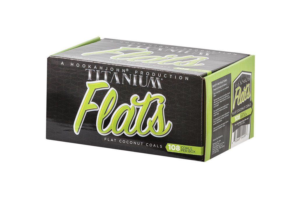 Titanium Flats Natural Hookah Charcoals - 108 Pieces